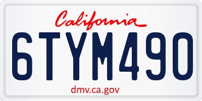 CA license plate 6TYM490