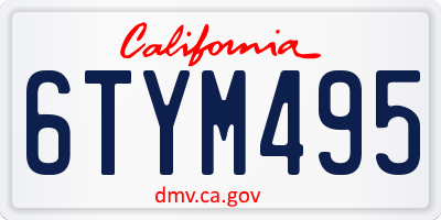 CA license plate 6TYM495