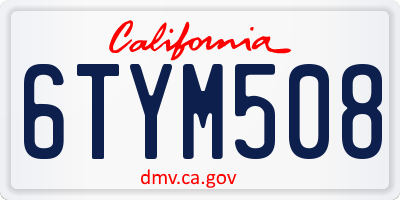 CA license plate 6TYM508