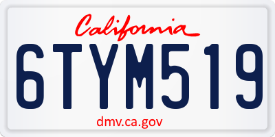 CA license plate 6TYM519