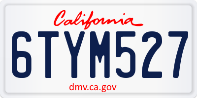 CA license plate 6TYM527