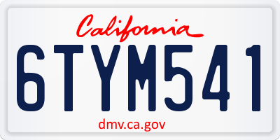 CA license plate 6TYM541