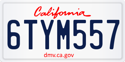 CA license plate 6TYM557
