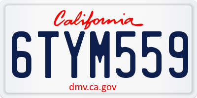 CA license plate 6TYM559