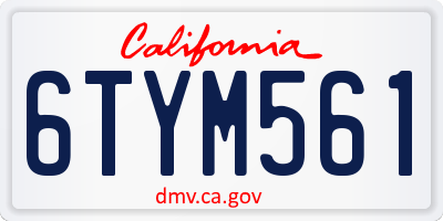 CA license plate 6TYM561