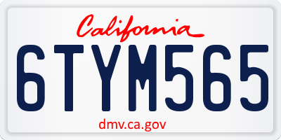CA license plate 6TYM565