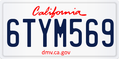 CA license plate 6TYM569