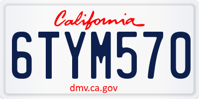 CA license plate 6TYM570