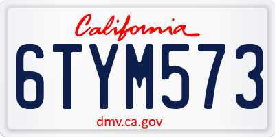 CA license plate 6TYM573