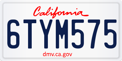 CA license plate 6TYM575