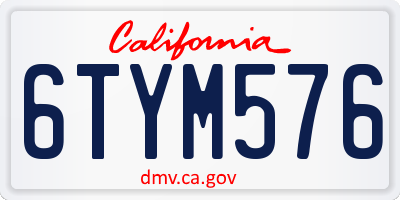 CA license plate 6TYM576