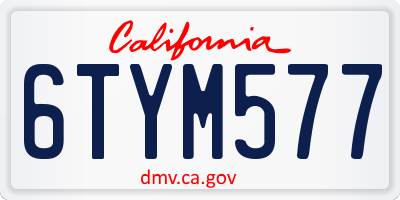 CA license plate 6TYM577