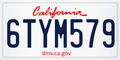 CA license plate 6TYM579