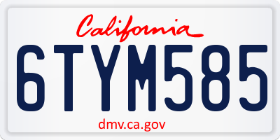 CA license plate 6TYM585