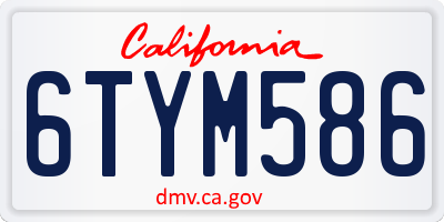 CA license plate 6TYM586