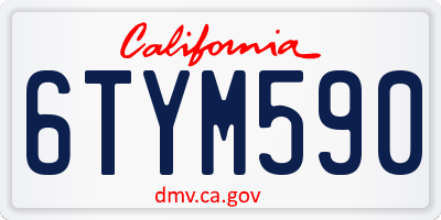 CA license plate 6TYM590