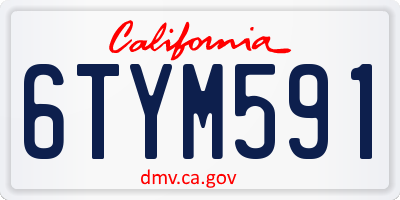 CA license plate 6TYM591