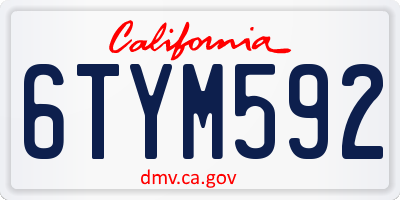 CA license plate 6TYM592