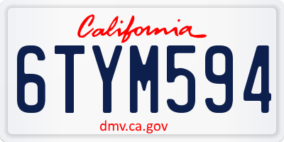 CA license plate 6TYM594