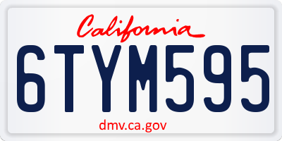 CA license plate 6TYM595