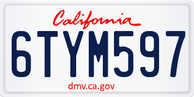 CA license plate 6TYM597