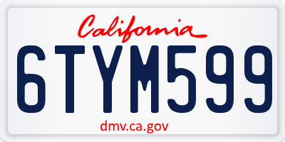 CA license plate 6TYM599