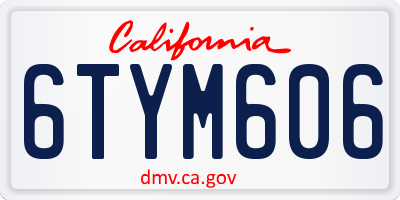 CA license plate 6TYM606