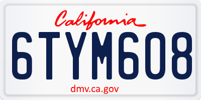 CA license plate 6TYM608