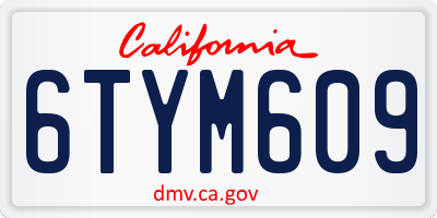 CA license plate 6TYM609