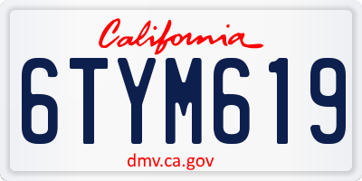 CA license plate 6TYM619