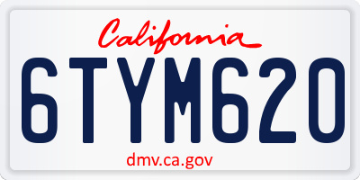 CA license plate 6TYM620