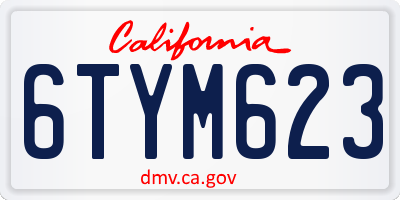 CA license plate 6TYM623