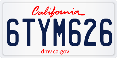 CA license plate 6TYM626