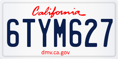 CA license plate 6TYM627