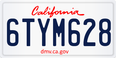 CA license plate 6TYM628