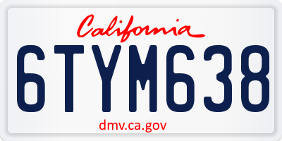 CA license plate 6TYM638