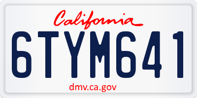CA license plate 6TYM641