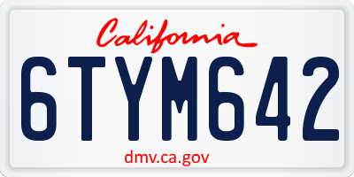CA license plate 6TYM642