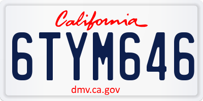 CA license plate 6TYM646