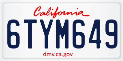CA license plate 6TYM649