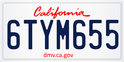 CA license plate 6TYM655