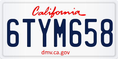 CA license plate 6TYM658