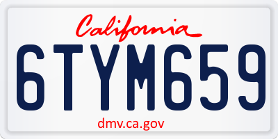 CA license plate 6TYM659
