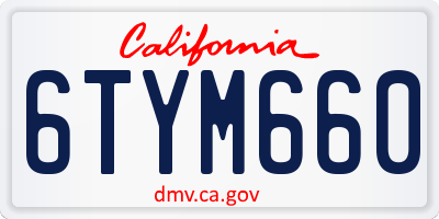 CA license plate 6TYM660