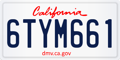 CA license plate 6TYM661