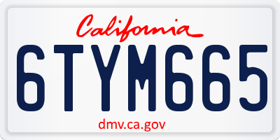 CA license plate 6TYM665