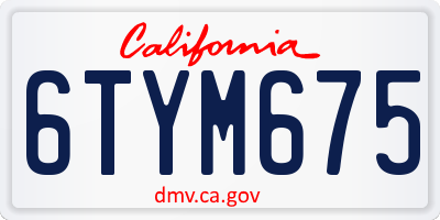 CA license plate 6TYM675
