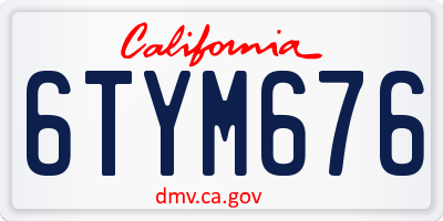 CA license plate 6TYM676