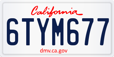 CA license plate 6TYM677