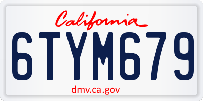 CA license plate 6TYM679